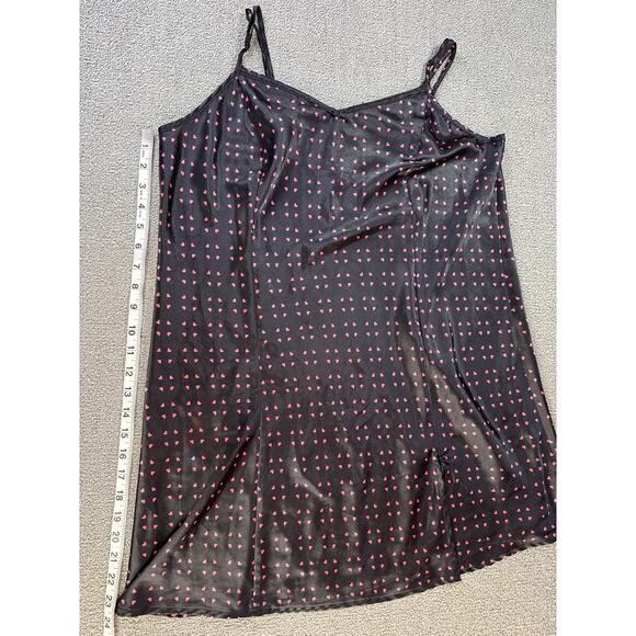 APT. 9 Slip Dress Satin Mini Lingerie Heart Print Black Pink Size XL - Picture 4 of 8